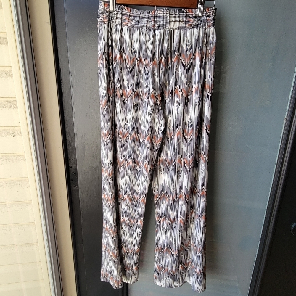 Robert Louis Ivory,Black White Orange Grey Wide Leg Pants, Small POCKETS - Picture 2 of 9